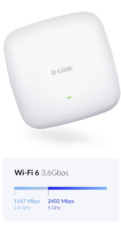 D-Link AX3600 Wi-Fi 6 Dual-Band PoE Access Point D-Link AX3600 Wi-Fi 6 Dual-Band PoE Access Point