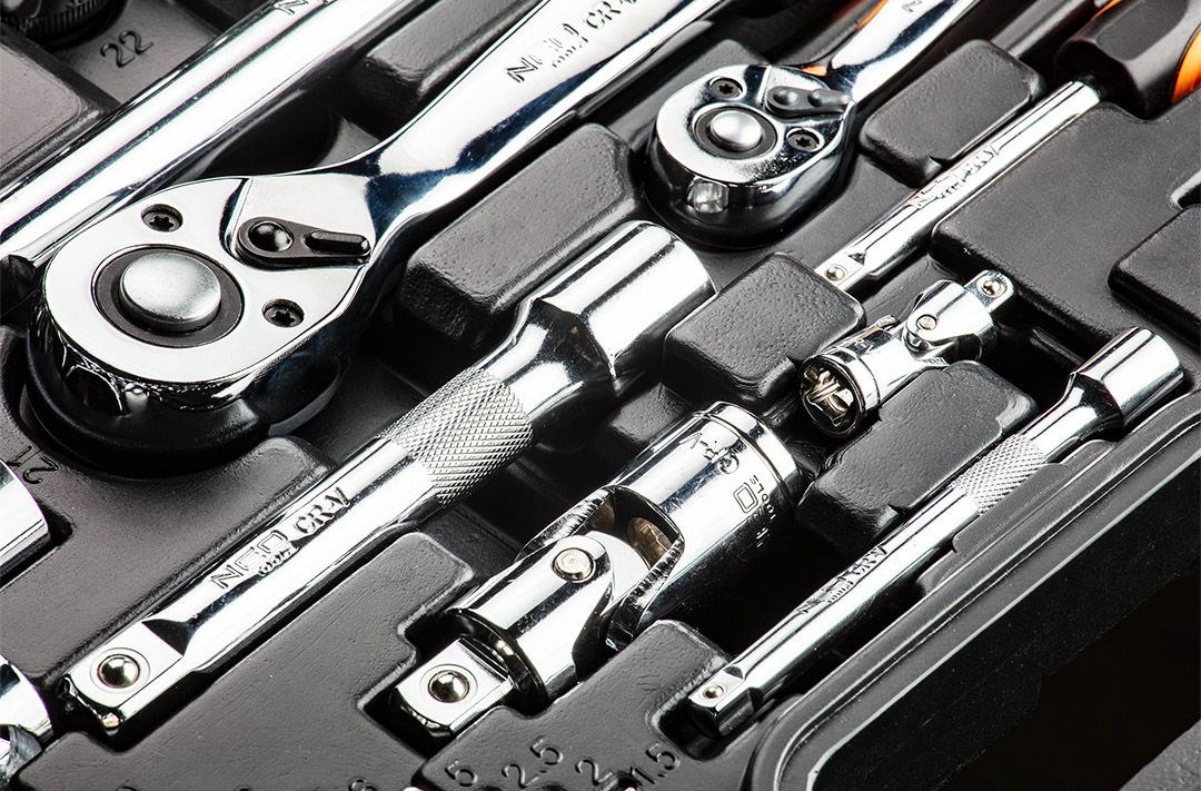 Socket wrenches 1/4", 1/2", set of 77, CrV Socket wrenches 1/4", 1/2", set of 77, CrV