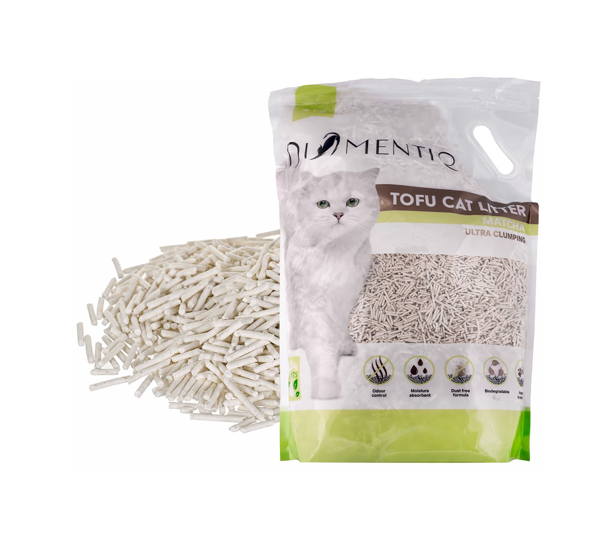 DIAMENTIQ Tofu Matcha Ultra clumping - plant-based litter - 4kg DIAMENTIQ Tofu Matcha Ultra clumping - plant-based litter - 4kg