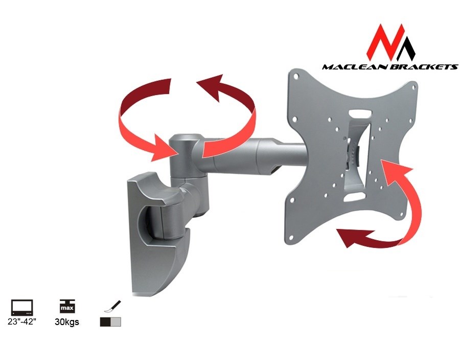 TV Wall Mount Bracket LCD LED Plasma 23-42'' up to 30kg max vesa 200x200 Silver TV Wall Mount Bracket LCD LED Plasma 23-42'' up to 30kg max vesa 200x200 Silver