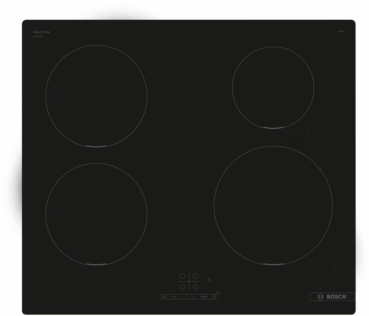 Bosch Serie 4 PUE611BB5E hob Black Built-in 60 cm Zone induction hob 4 zone(s) Bosch Serie 4 PUE611BB5E hob Black Built-in 60 cm Zone induction hob 4 zone(s)