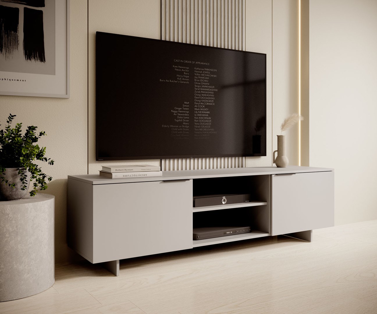 Cama 2D1P RTV cabinet ALMA 180x41.5xH55 cashmere Cama 2D1P RTV cabinet ALMA 180x41.5xH55 cashmere
