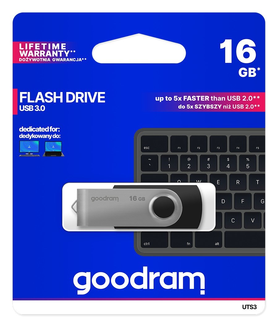 Goodram UTS3 USB flash drive 16 GB USB Type-A 3.2 Gen 1 (3.1 Gen 1) Black Goodram UTS3 USB flash drive 16 GB USB Type-A 3.2 Gen 1 (3.1 Gen 1) Black