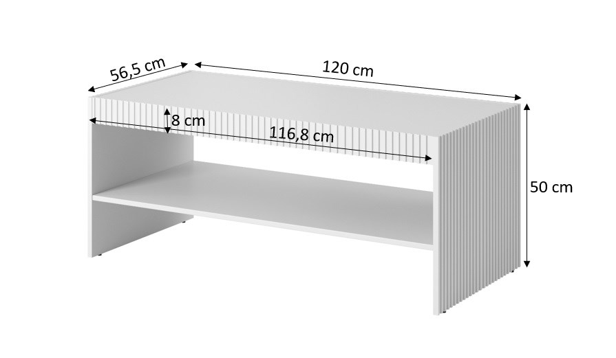 PAFOS bench/table 120x60x50 cm white matte PAFOS bench/table 120x60x50 cm white matte