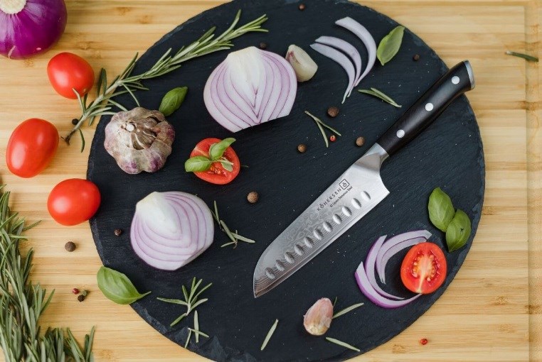 Kohersen Elegance Ebony Wood Santoku knife Damascus steel 12.7 cm Kohersen Elegance Ebony Wood Santoku knife Damascus steel 12.7 cm