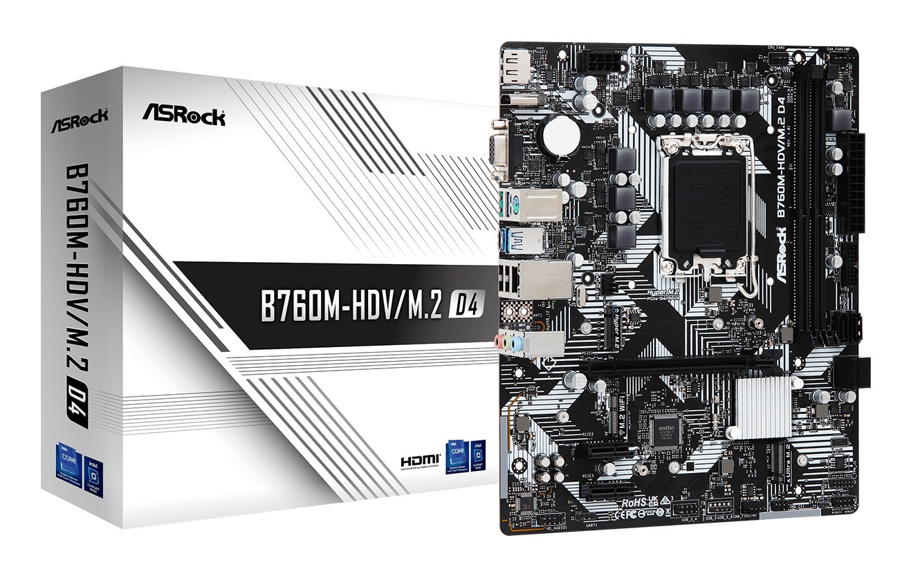 Asrock B760M-HDV/M.2 D4 Intel B760 LGA 1700 micro ATX Asrock B760M-HDV/M.2 D4 Intel B760 LGA 1700 micro ATX
