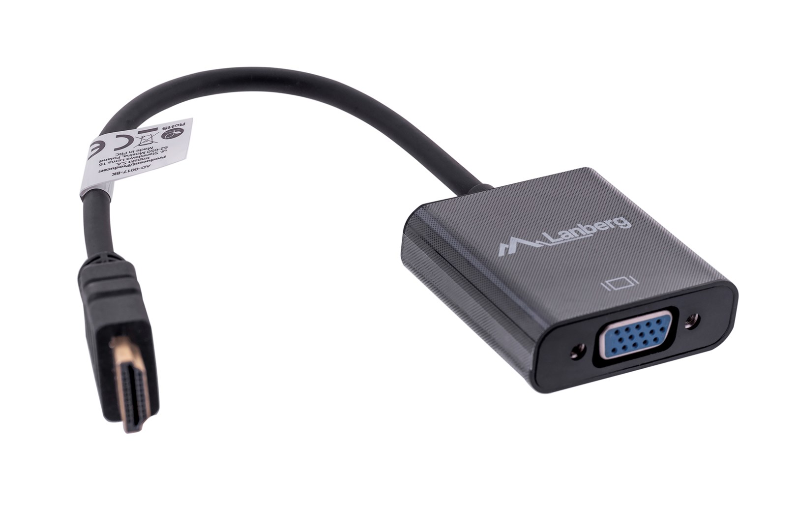 Lanberg AD-0017-BK video cable adapter 0.2 m VGA (D-Sub) HDMI Type A (Standard) Black Lanberg AD-0017-BK video cable adapter 0.2 m VGA (D-Sub) HDMI Type A (Standard) Black