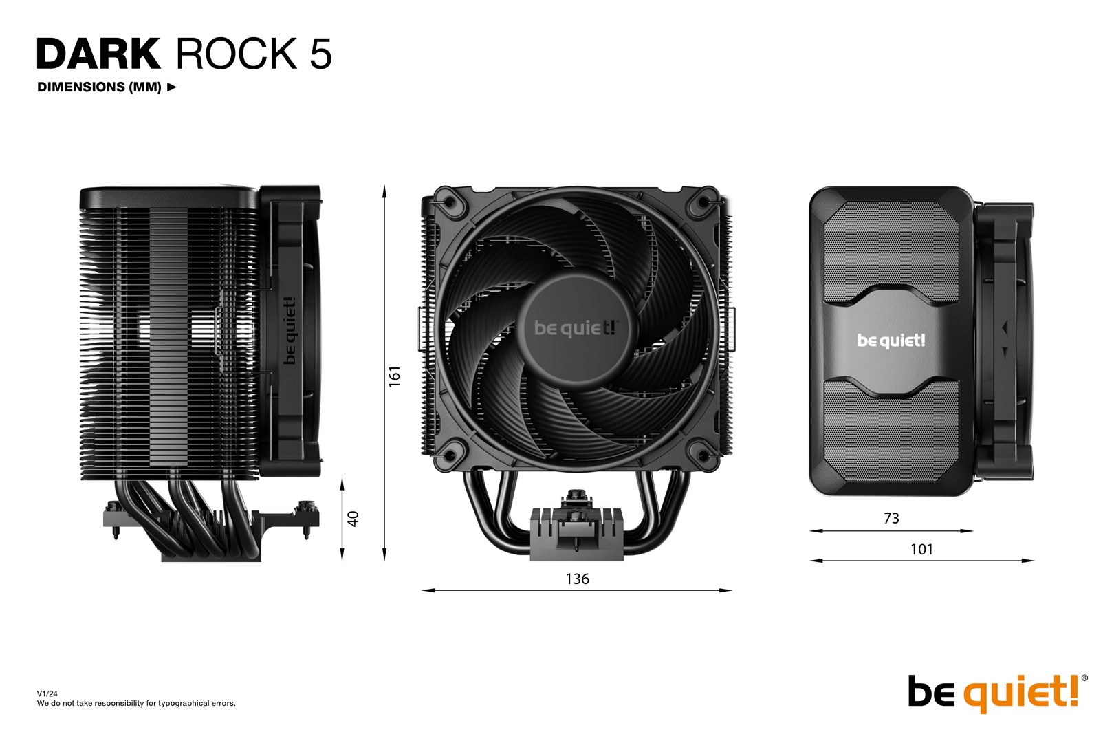 be quiet! DARK ROCK 5 Processor Air cooler 12 cm Black 1 pc(s) be quiet! DARK ROCK 5 Processor Air cooler 12 cm Black 1 pc(s)