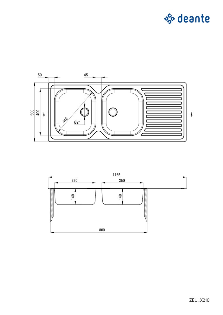 2-bowl steel sink with drainer 2-bowl steel sink with drainer