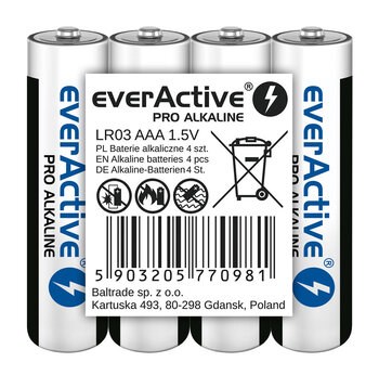 Alkaline batteries AAA / LR03 everActive Pro 4 pcs Alkaline batteries AAA / LR03 everActive Pro 4 pcs