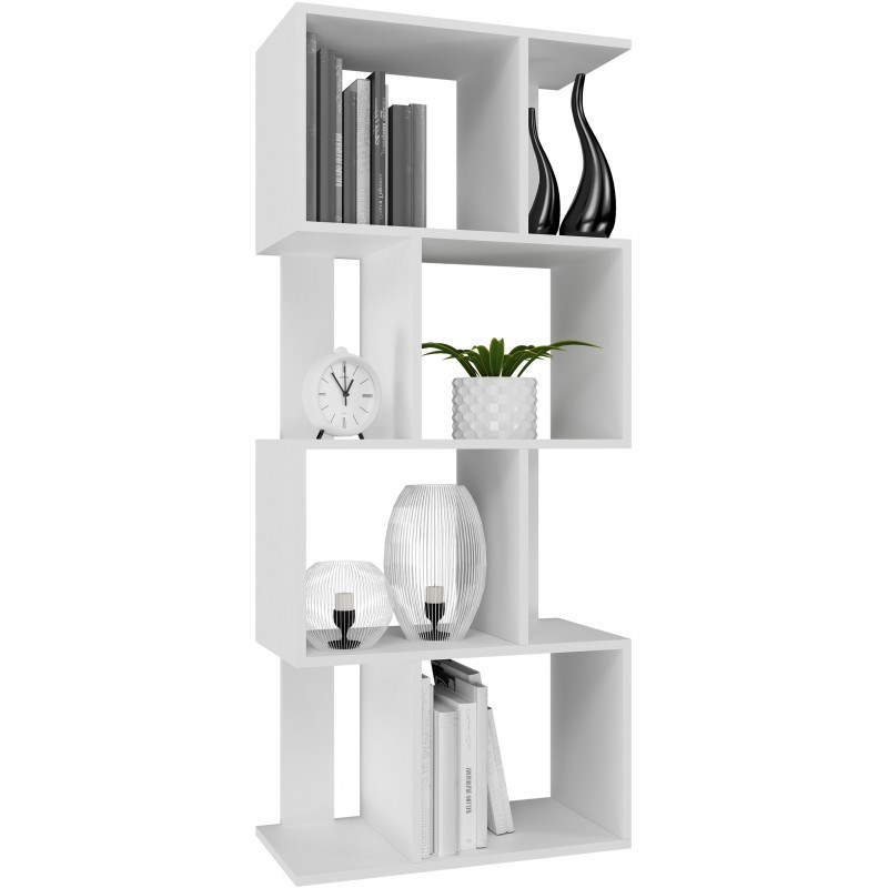 Bookcase FIESTA 4P 59.5x30x140 cm, white Bookcase FIESTA 4P 59.5x30x140 cm, white