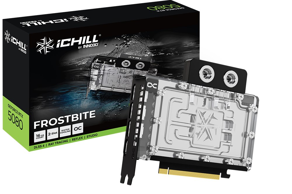 Inno3D iChill GeForce RTX 5080 FROSTBITE NVIDIA 16 GB GDDR7 Inno3D iChill GeForce RTX 5080 FROSTBITE NVIDIA 16 GB GDDR7