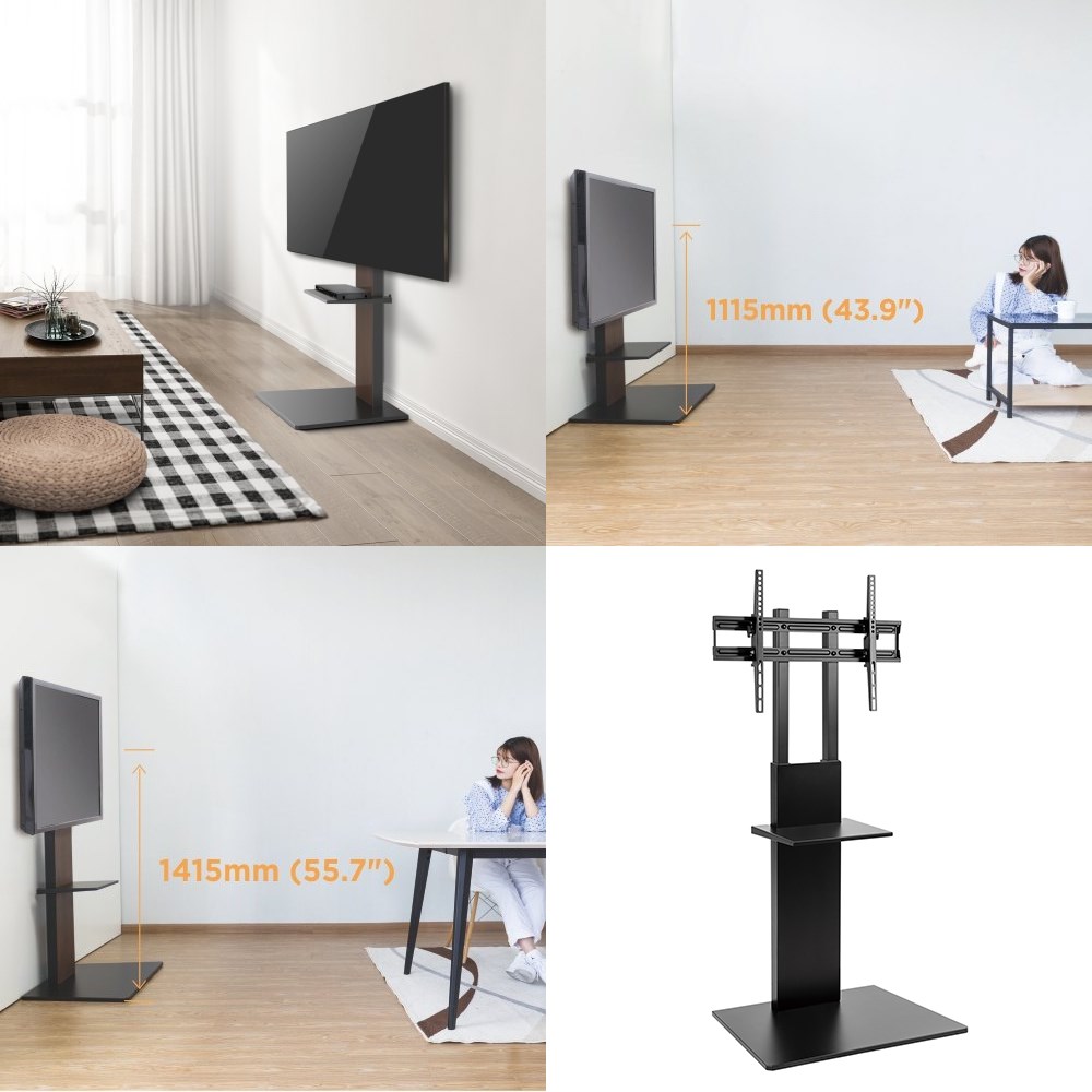 Maclean MC-865 Professional Modern TV Floor Stand with a Shelf for 37" - 70" Screens, max load 40kg, max VESA 600x400, Adjustable height, TV Entertainment Station Maclean MC-865 Professional Modern TV Floor Stand with a Shelf for 37" - 70" Screens, max load 40kg, max VESA 600x400, Adjustable height, TV Entertainment Station