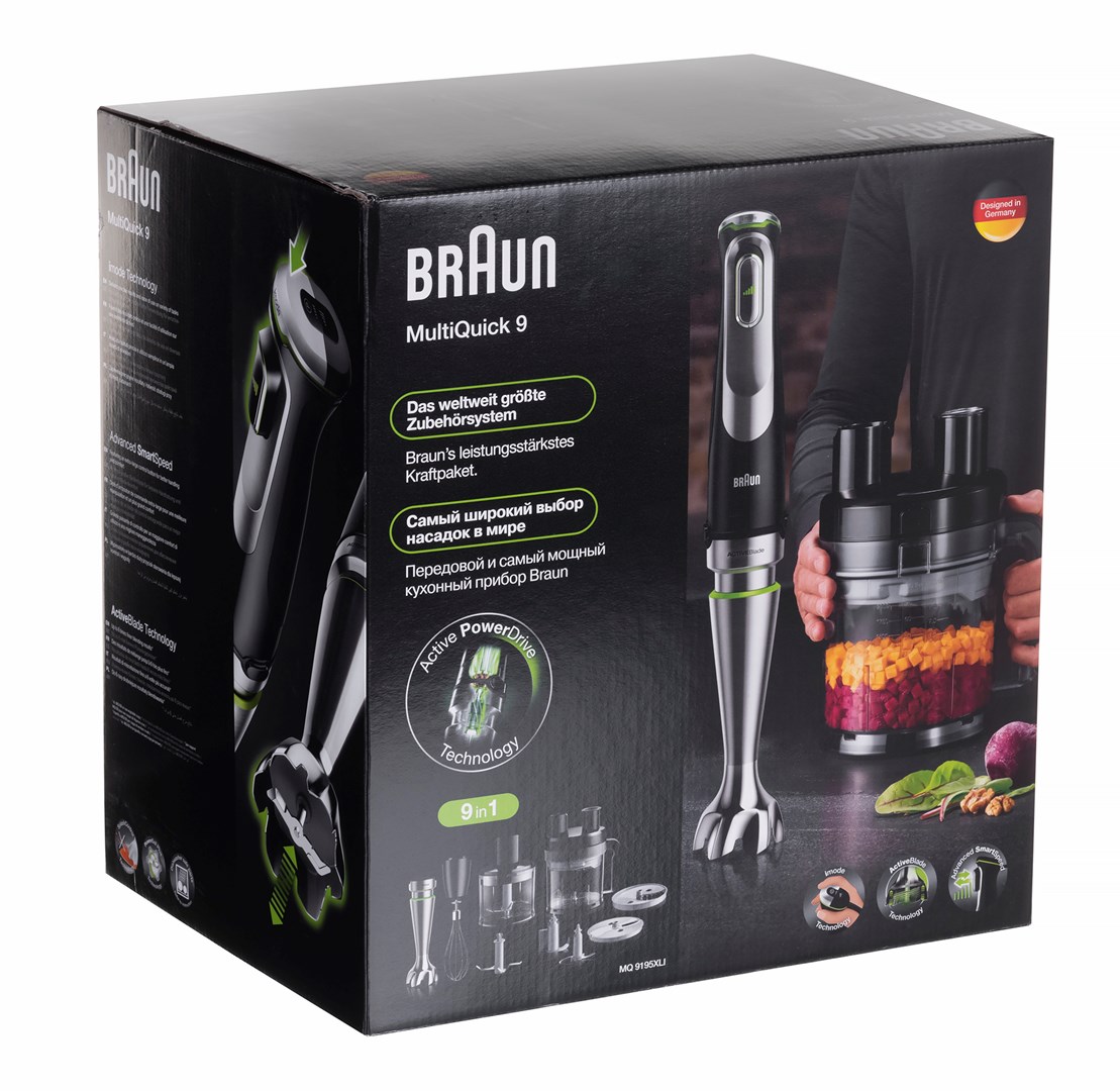 Braun MultiQuick 9 MQ 9195XLI 2 L Immersion blender 1200 W Black, Stainless steel Braun MultiQuick 9 MQ 9195XLI 2 L Immersion blender 1200 W Black, Stainless steel
