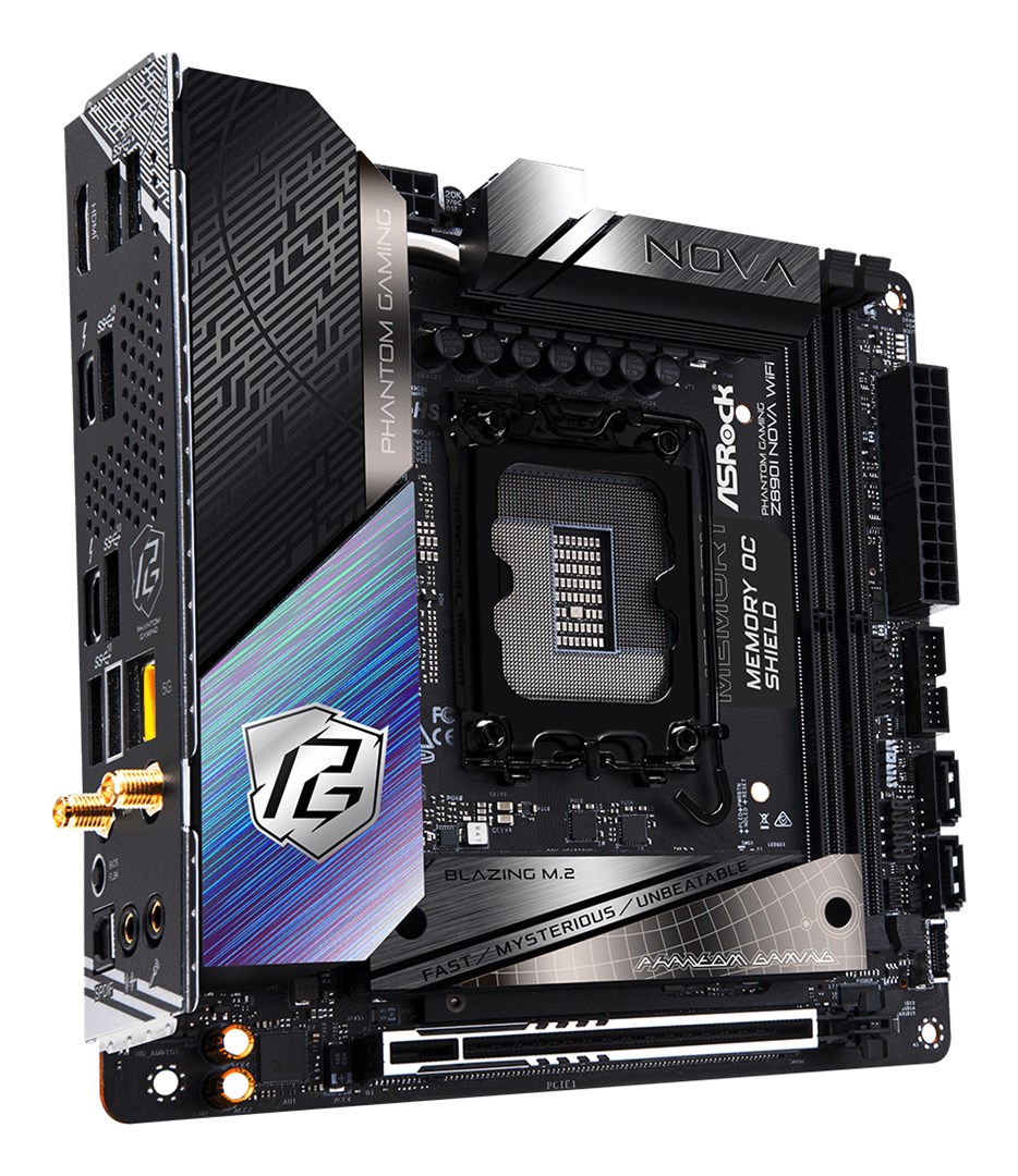 Asrock Phantom Gaming Z890I Nova WiFi Intel Z890 LGA 1851 (Socket V1) mini ITX Asrock Phantom Gaming Z890I Nova WiFi Intel Z890 LGA 1851 (Socket V1) mini ITX