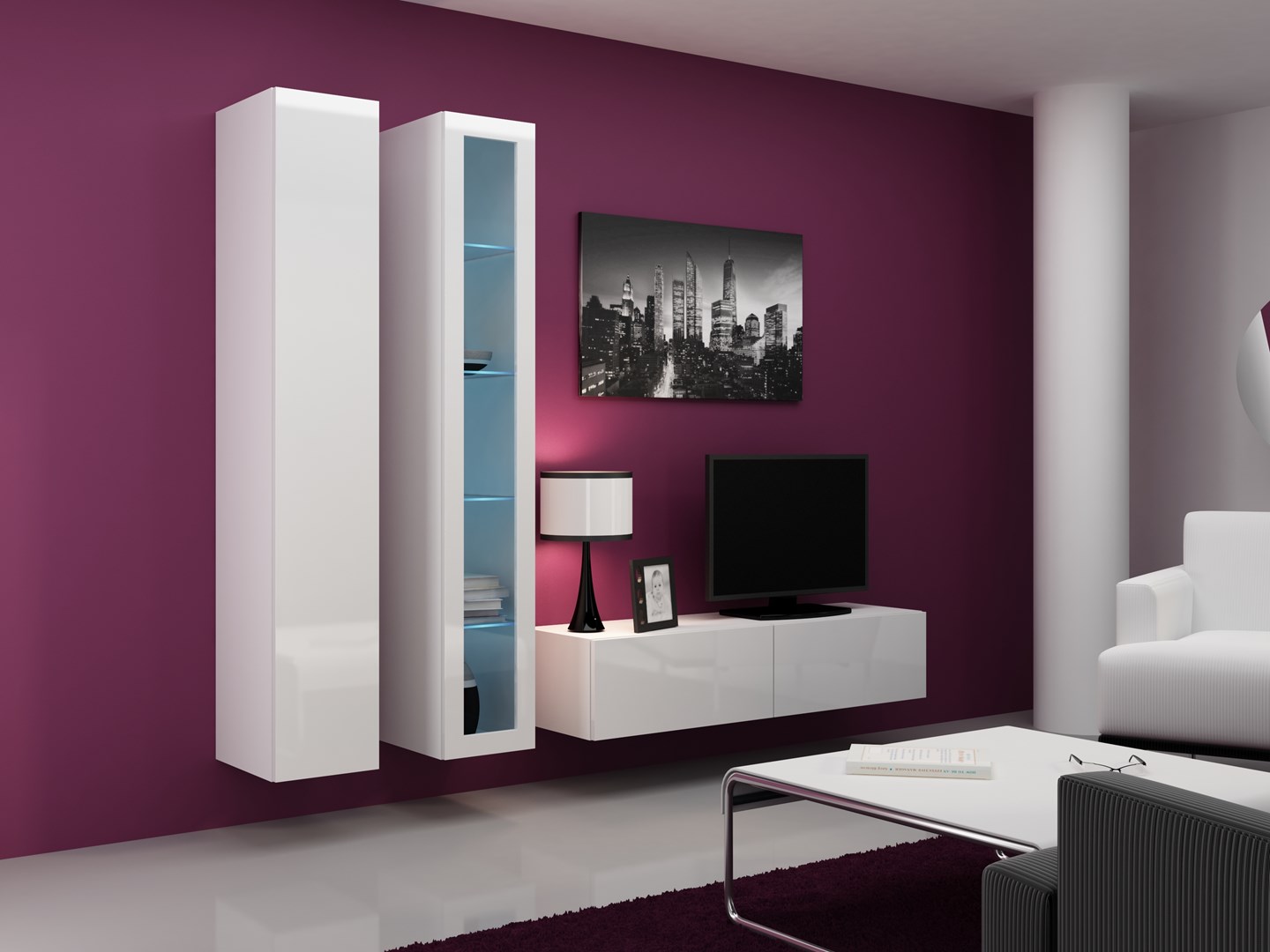 Cama Glass-case VIGO '180' 180/40/30 white/white gloss Cama Glass-case VIGO '180' 180/40/30 white/white gloss