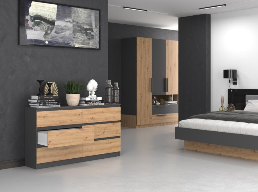 Topeshop M6 140 ANT/ART KPL chest of drawers Topeshop M6 140 ANT/ART KPL chest of drawers