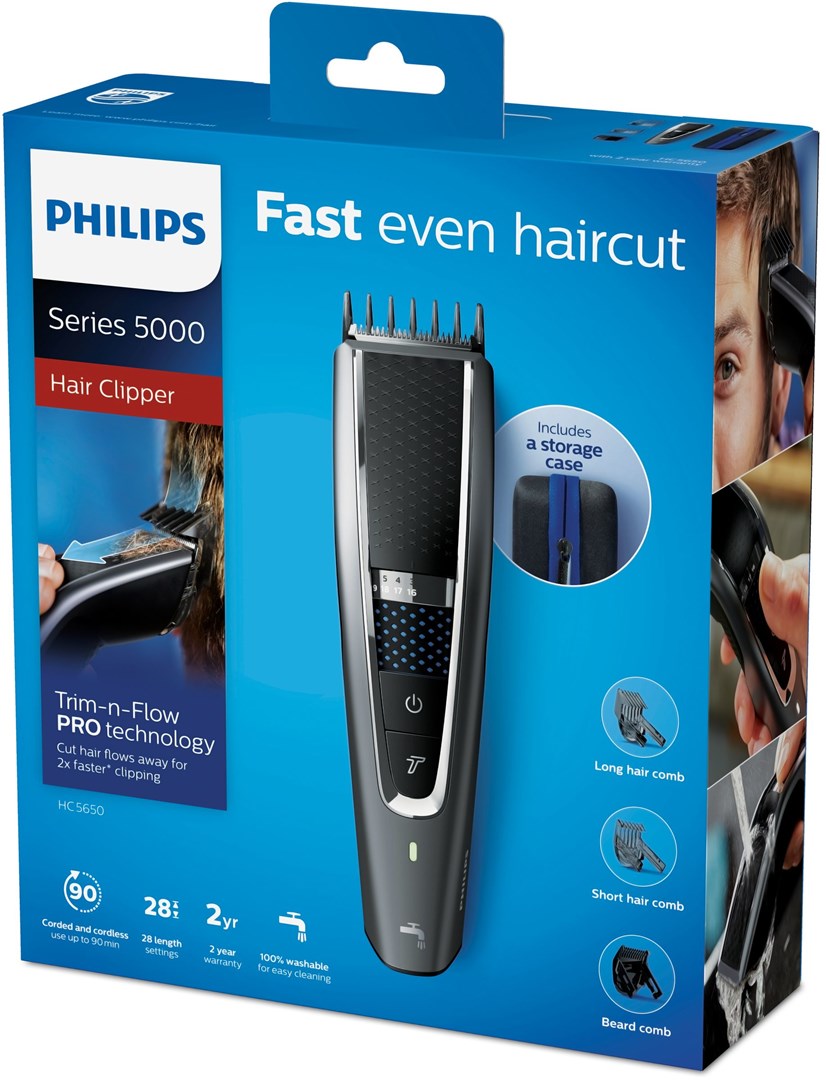 Philips 5000 series HC5650/15 hair trimmers/clipper Black, Silver Philips 5000 series HC5650/15 hair trimmers/clipper Black, Silver