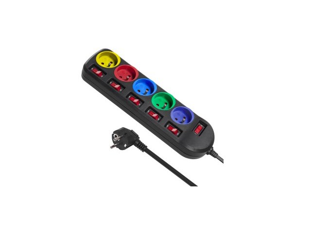 Maclean MCE204M power extension 1.5 m 5 AC outlet(s) Indoor Black, Multicolour Maclean MCE204M power extension 1.5 m 5 AC outlet(s) Indoor Black, Multicolour