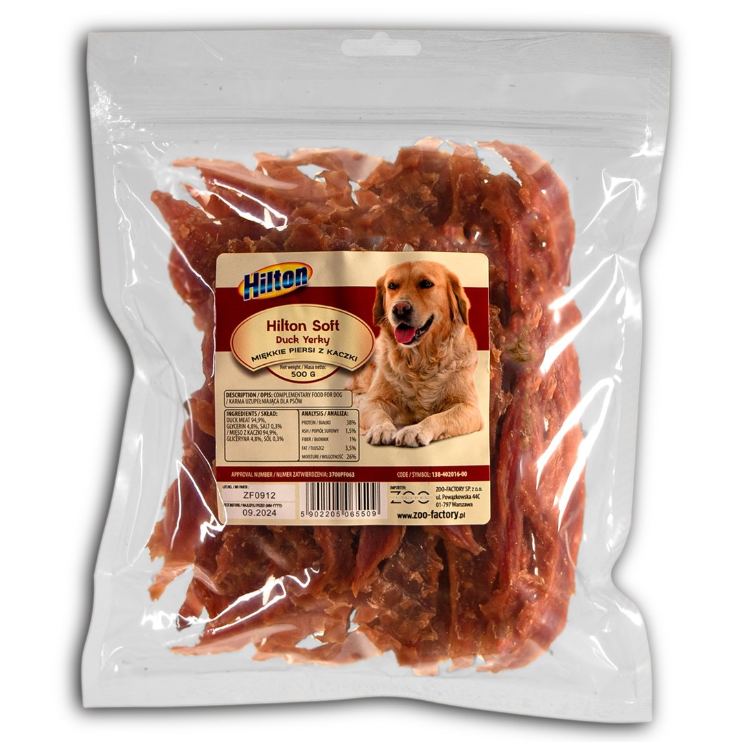 HILTON Soft Duck Jerky - Dog treat - 500 g HILTON Soft Duck Jerky - Dog treat - 500 g