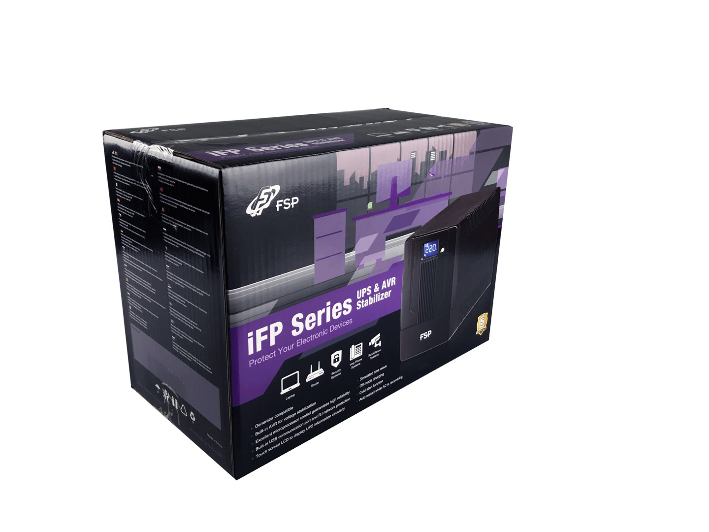 FSP iFP 600 uninterruptible power supply (UPS) Line-Interactive 0.6 kVA 360 W 2 AC outlet(s) FSP iFP 600 uninterruptible power supply (UPS) Line-Interactive 0.6 kVA 360 W 2 AC outlet(s)