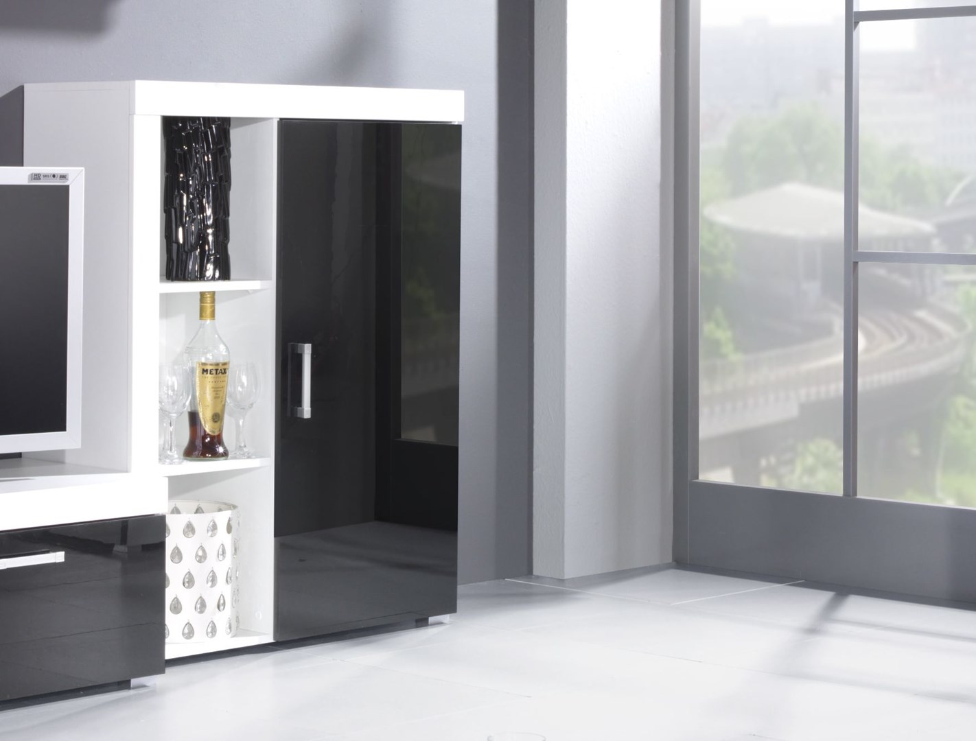 Cama bookcase SAMBA white/black gloss Cama bookcase SAMBA white/black gloss