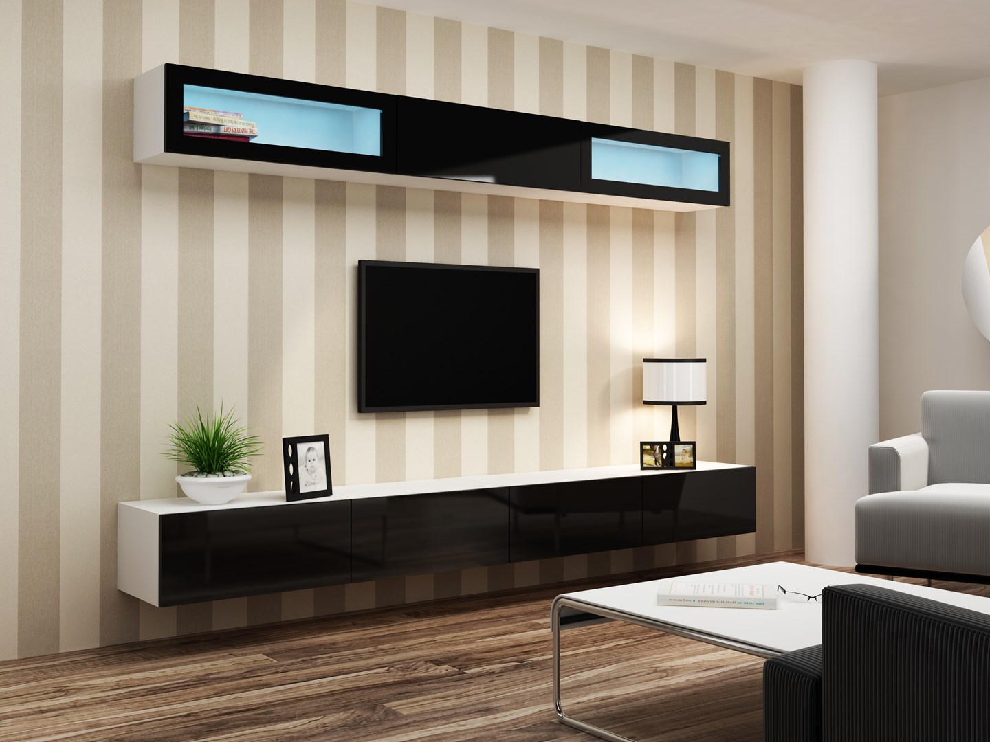 Cama Cabinet VIGO "90" full 90/35/32 white/black gloss Cama Cabinet VIGO "90" full 90/35/32 white/black gloss
