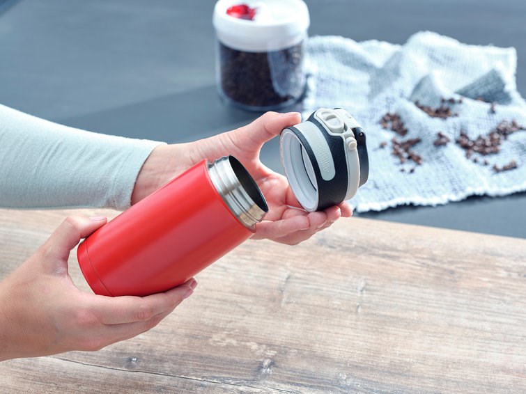 Leifheit 03245 travel mug 350 ml Black, Red Stainless steel Leifheit 03245 travel mug 350 ml Black, Red Stainless steel
