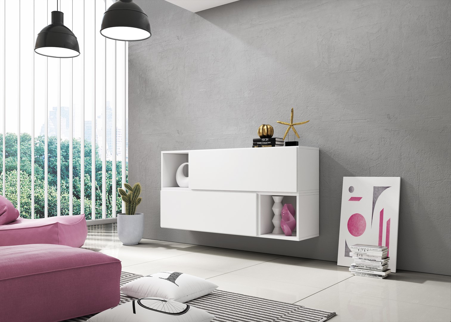 Cama living room furniture set ROCO 14 (2xRO1 + 2xRO6) white/white/white Cama living room furniture set ROCO 14 (2xRO1 + 2xRO6) white/white/white