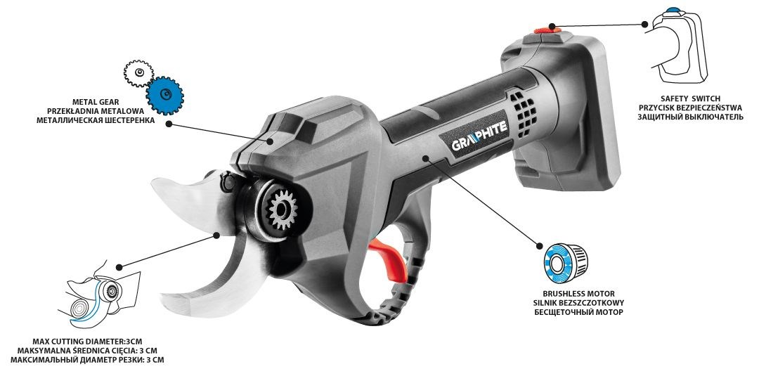 Graphite Energy+ 18V Li-Ion brushless pruner without battery Graphite Energy+ 18V Li-Ion brushless pruner without battery