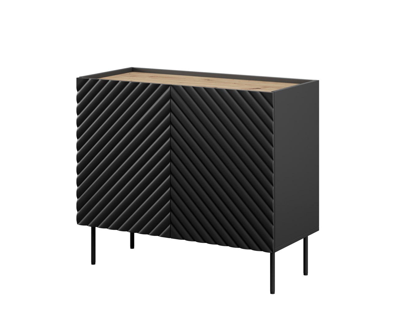 2D ONDA chest of drawers 98x45x85 black 2D ONDA chest of drawers 98x45x85 black