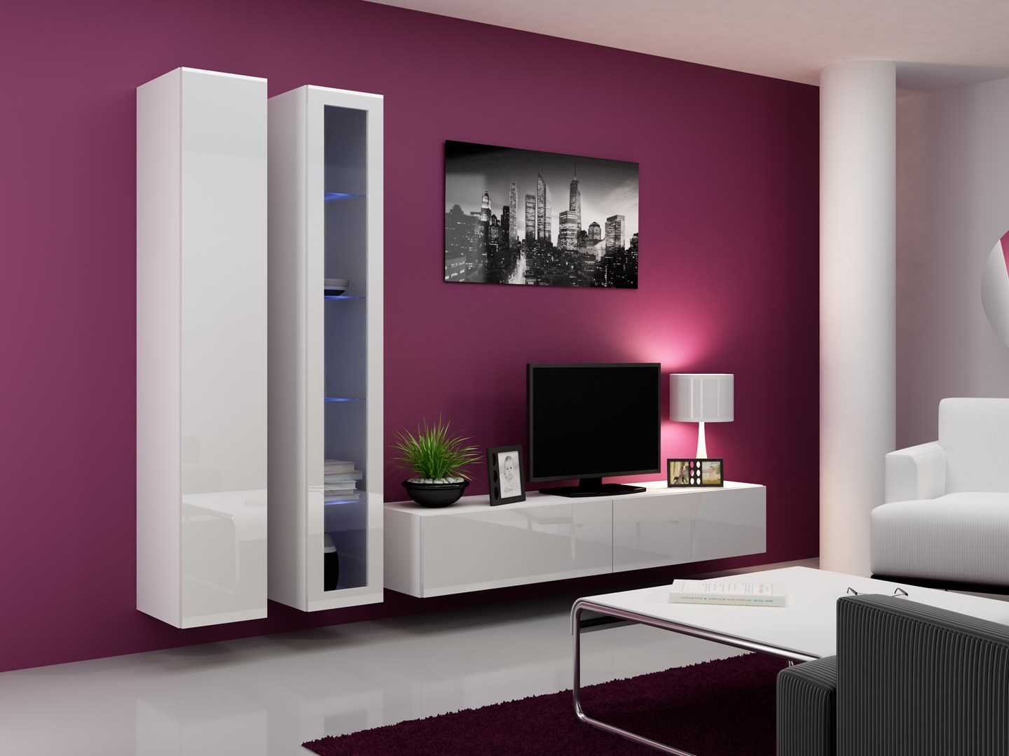 Cama Glass-case VIGO '180' 180/40/30 white/white gloss Cama Glass-case VIGO '180' 180/40/30 white/white gloss
