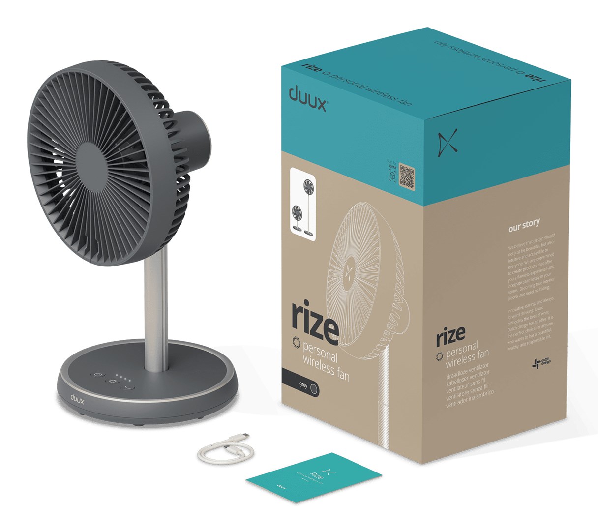 Duux Rize Flex Stand Fan Grey Diameter 21 cm Duux Rize Flex Stand Fan Grey Diameter 21 cm