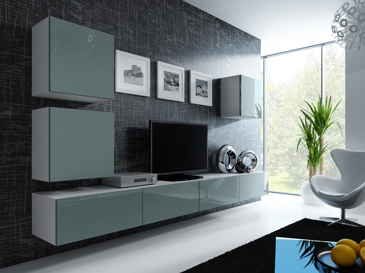 Cama Square cabinet VIGO 50/50/30 white/grey gloss Cama Square cabinet VIGO 50/50/30 white/grey gloss