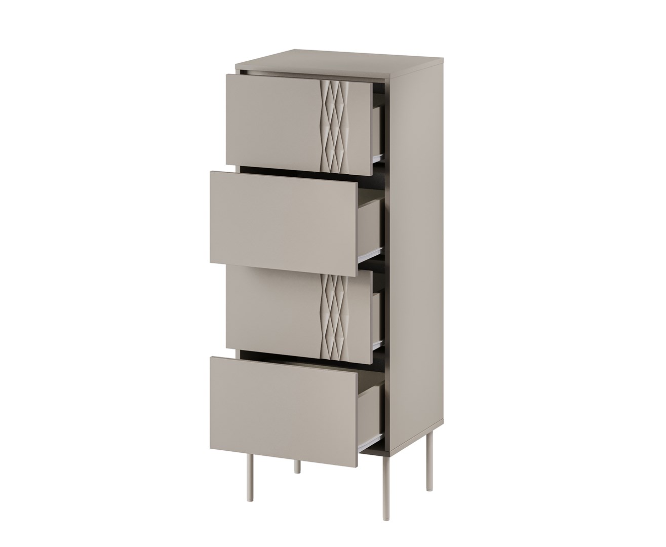 Cama 4S TRESSE chest of drawers 50x40x125 cashmere matt Cama 4S TRESSE chest of drawers 50x40x125 cashmere matt