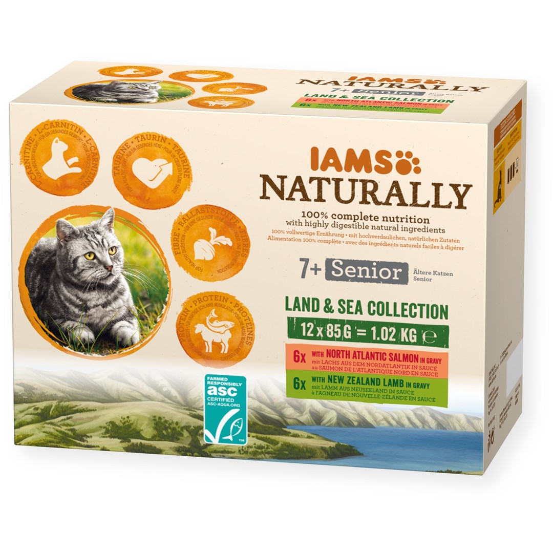 IAMS Naturally Senior Land & Sea Collection - wet cat food - 12 x 85g IAMS Naturally Senior Land & Sea Collection - wet cat food - 12 x 85g