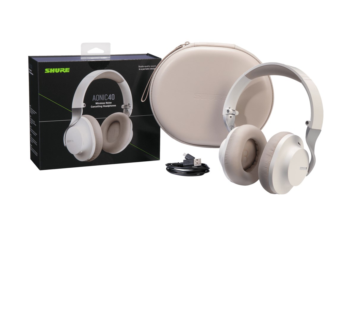 Shure Aonic 40 Headphones Wired & Wireless Head-band Music USB Type-C Bluetooth White Shure Aonic 40 Headphones Wired & Wireless Head-band Music USB Type-C Bluetooth White