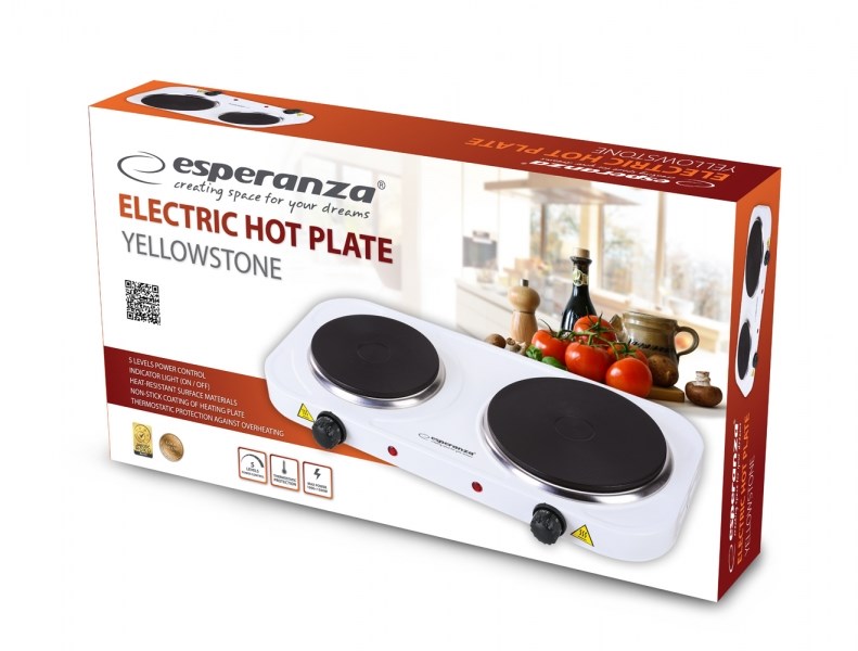 Esperanza EKH014W Electric cooker 2 zones White Esperanza EKH014W Electric cooker 2 zones White