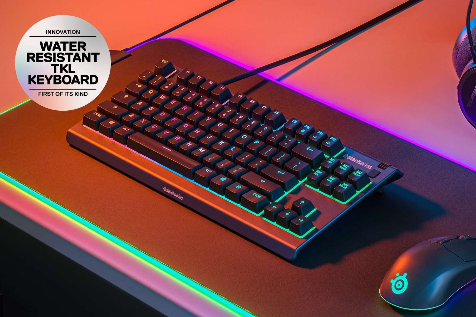 SteelSeries Gaming Keyboard Apex 3 Tenkeyless Gaming keyboard RGB LED light US Wired Whisper-Quiet Switches SteelSeries Gaming Keyboard Apex 3 Tenkeyless Gaming keyboard RGB LED light US Wired Whisper-Quiet Switches