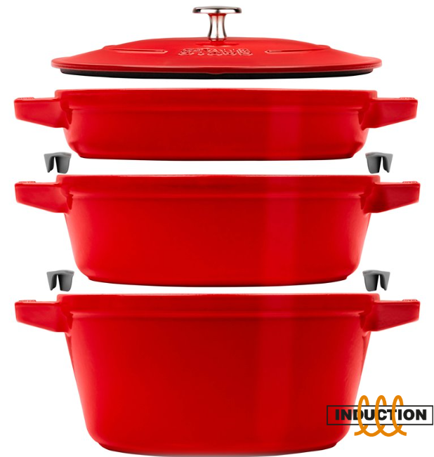 Staub La Cocotte Round Cast iron Casserole baking dish -- SET OF 3 PIECES Staub La Cocotte Round Cast iron Casserole baking dish -- SET OF 3 PIECES