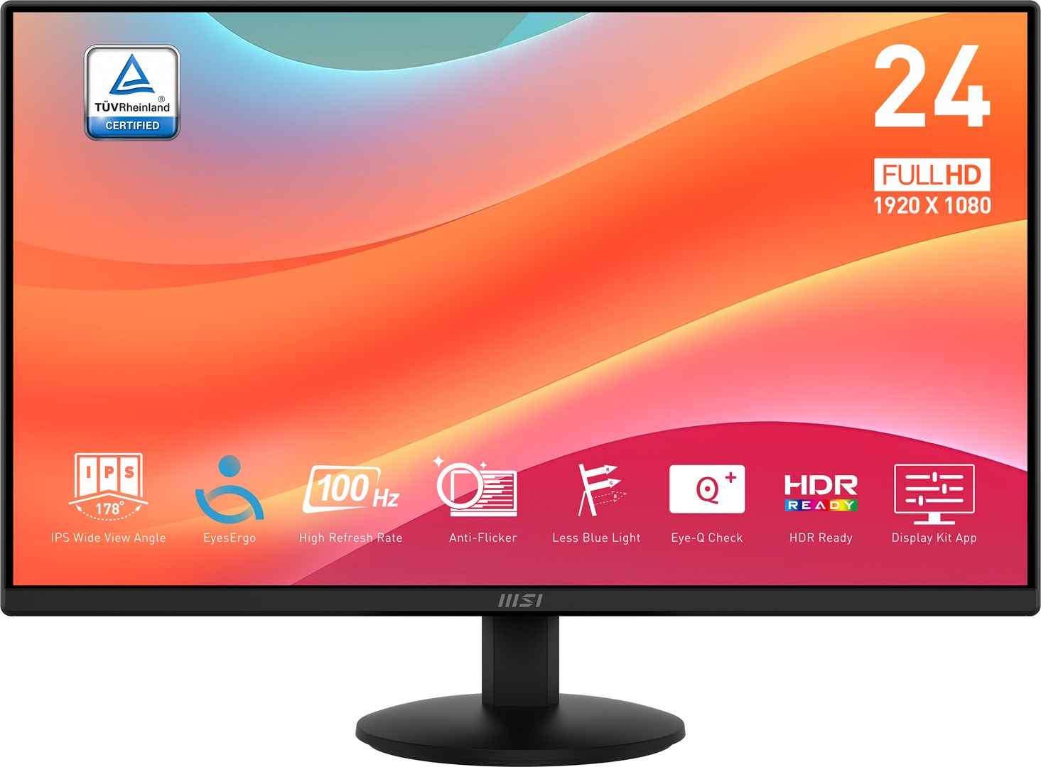 MSI Pro MP242L computer monitor 60.5 cm (23.8") 1920 x 1080 pixels Full HD LCD Black MSI Pro MP242L computer monitor 60.5 cm (23.8") 1920 x 1080 pixels Full HD LCD Black