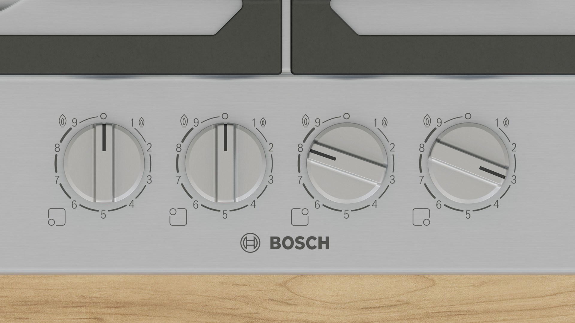 Bosch Serie 6 PCH6A5I90 hob Stainless steel Built-in 60 cm Gas 4 zone(s) Bosch Serie 6 PCH6A5I90 hob Stainless steel Built-in 60 cm Gas 4 zone(s)