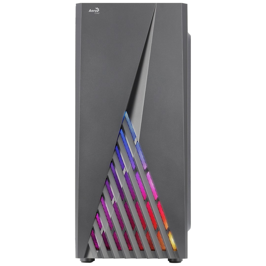 Aerocool DELTABKV1 ATX PC Case RGB Front Full Side Window 12cm Fan Black Aerocool DELTABKV1 ATX PC Case RGB Front Full Side Window 12cm Fan Black