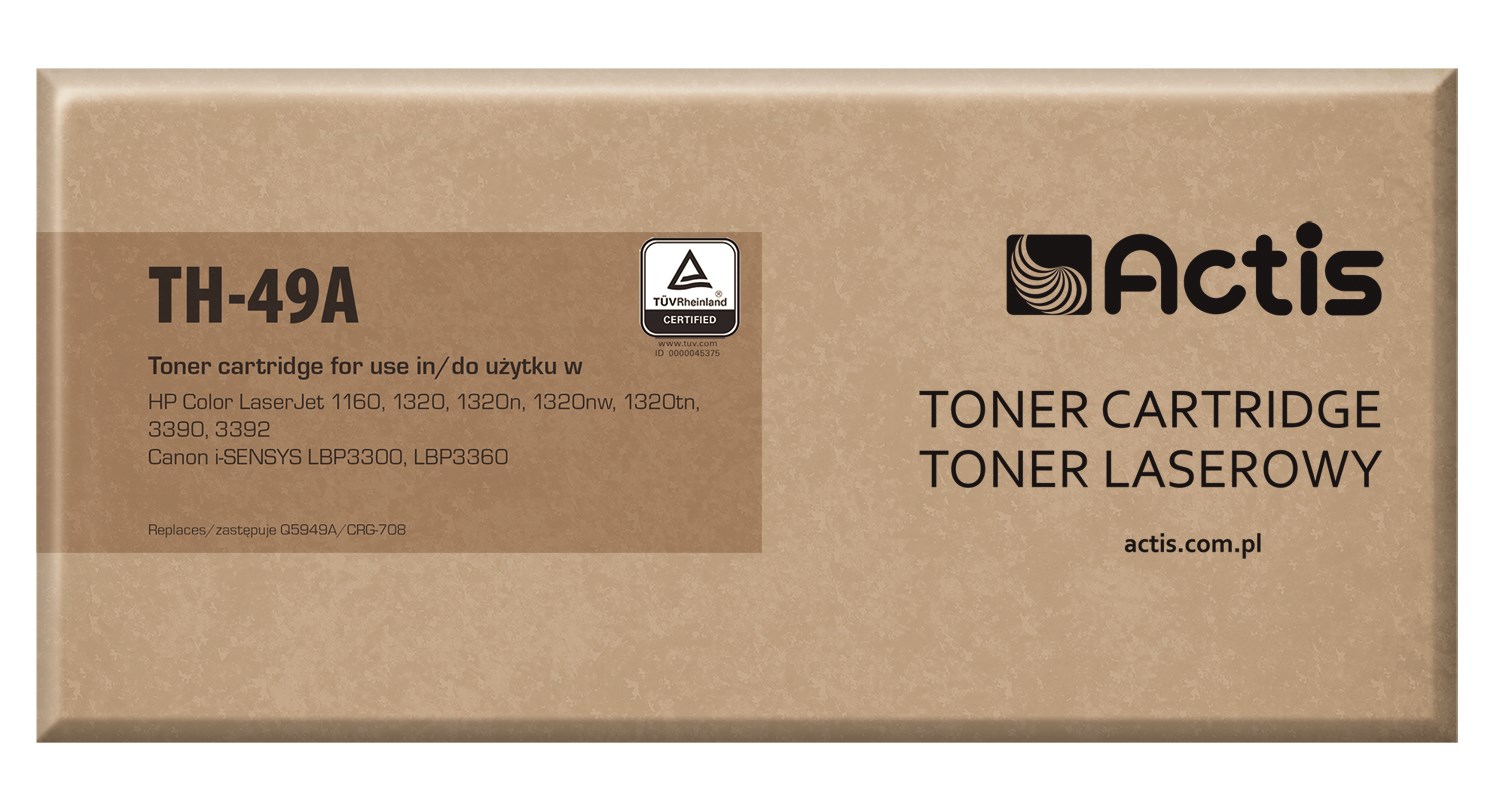 Actis TH-49A Toner (replacement for HP 49A Q5949A, Canon CRG-708; Standard; 2500 pages; black) Actis TH-49A Toner (replacement for HP 49A Q5949A, Canon CRG-708; Standard; 2500 pages; black)