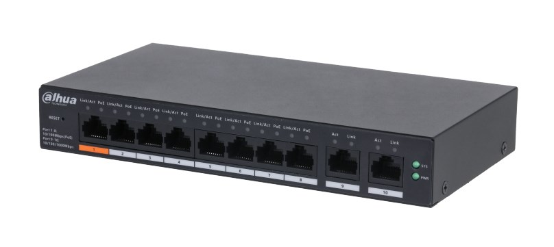 Switch DAHUA Type L2 Desktop pedestal PoE 8 ports Switch DAHUA Type L2 Desktop pedestal PoE 8 ports