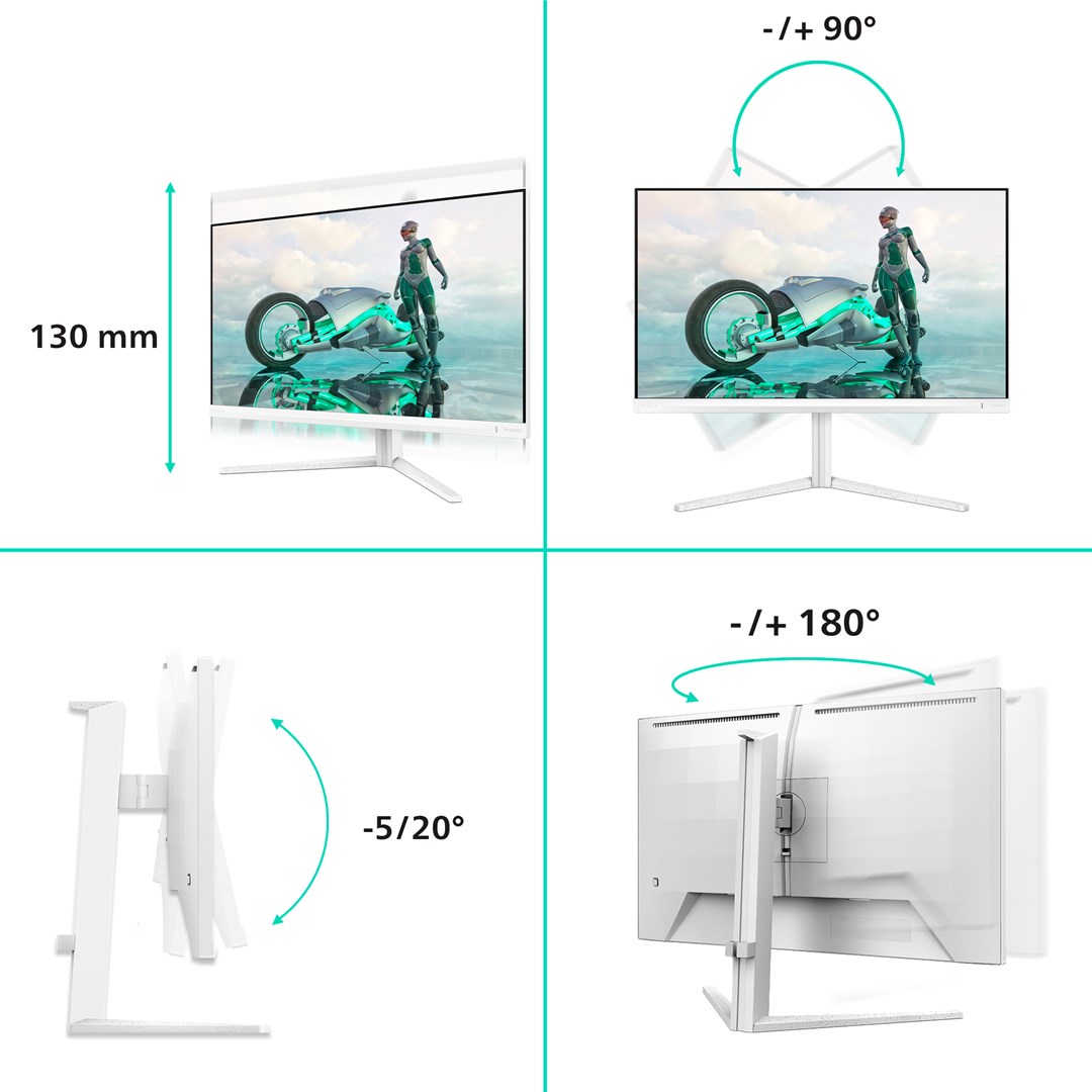 Philips Evnia 27M2N3501PA/00 computer monitor 68.6 cm (27") 2560 x 1440 pixels Quad HD LCD White Philips Evnia 27M2N3501PA/00 computer monitor 68.6 cm (27") 2560 x 1440 pixels Quad HD LCD White