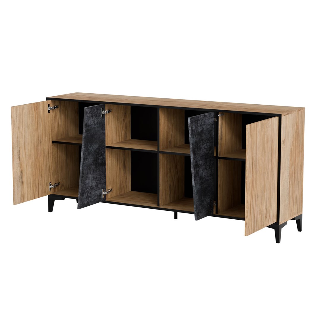 Cama 4D chest of drawers OVO 180x38xH83 oak/concrete Cama 4D chest of drawers OVO 180x38xH83 oak/concrete