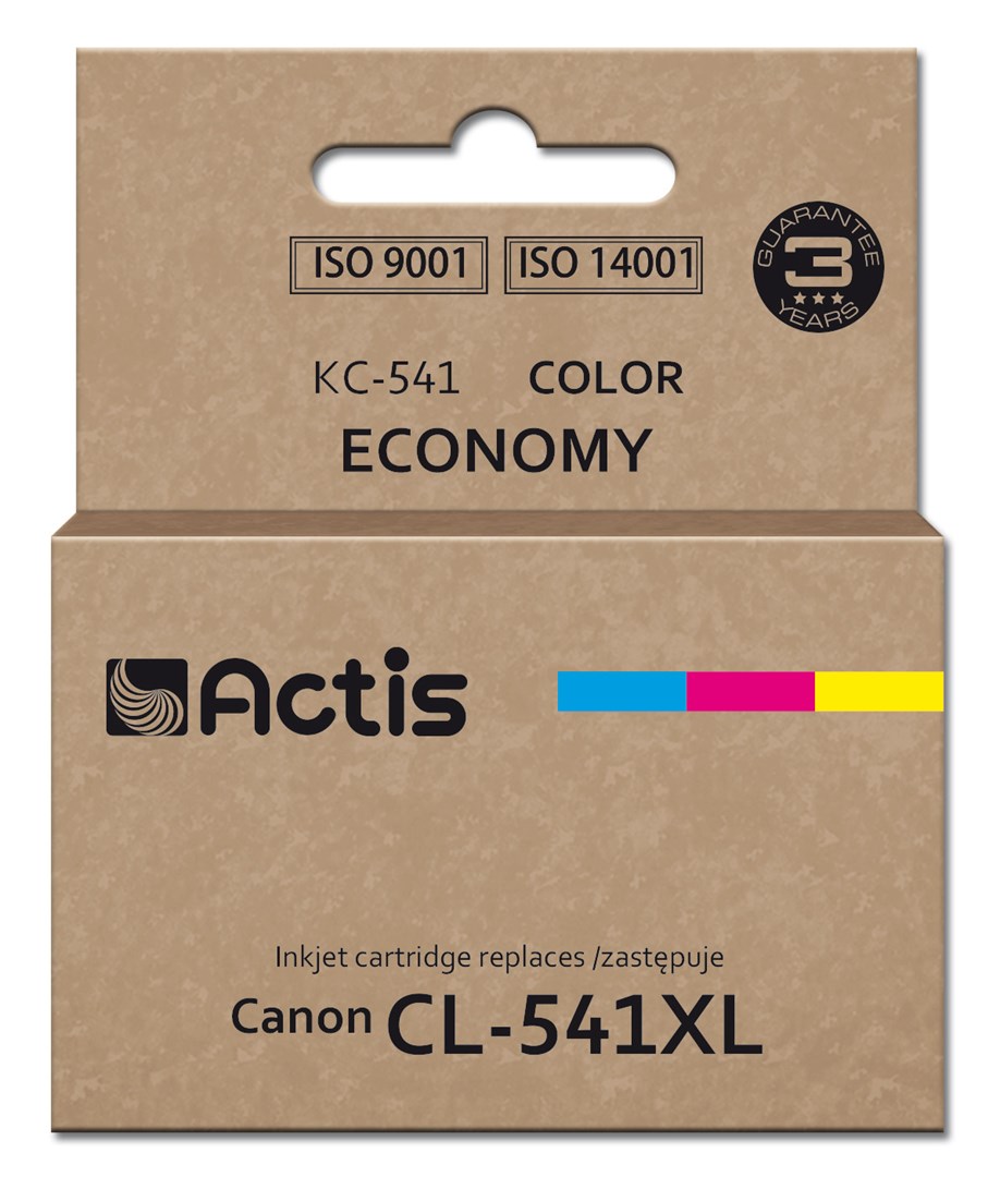 Actis KC-541 ink for Canon printer (replacement CL-541XL) Supreme, 18 ml, blue, yellow, magenta. Actis KC-541 ink for Canon printer (replacement CL-541XL) Supreme, 18 ml, blue, yellow, magenta.