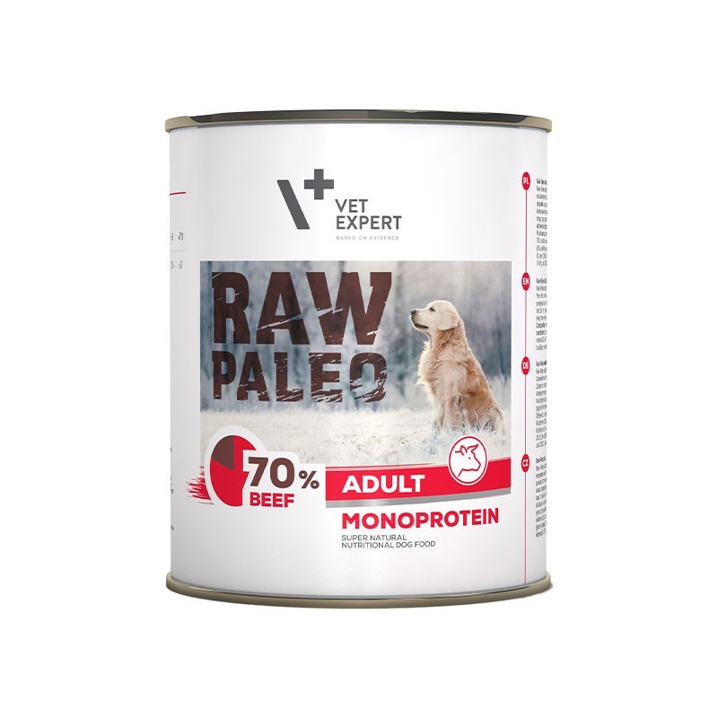 RAW PALEO Adult Monoprotein Beef - wet dog food - 800 g RAW PALEO Adult Monoprotein Beef - wet dog food - 800 g