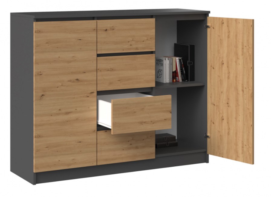 2D4S chest of drawers 120x40x97 cm, anthracite/artisan 2D4S chest of drawers 120x40x97 cm, anthracite/artisan